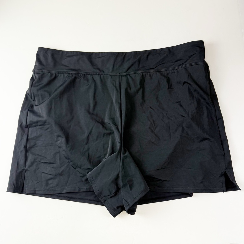 Swim Solutions Boyshorts Womens 22W Black Thigh Minimizer Swim Bottom